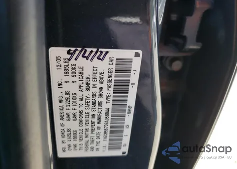 2006 Honda Accord Ex from USA, damaged, VIN 1HGCM56706A058844